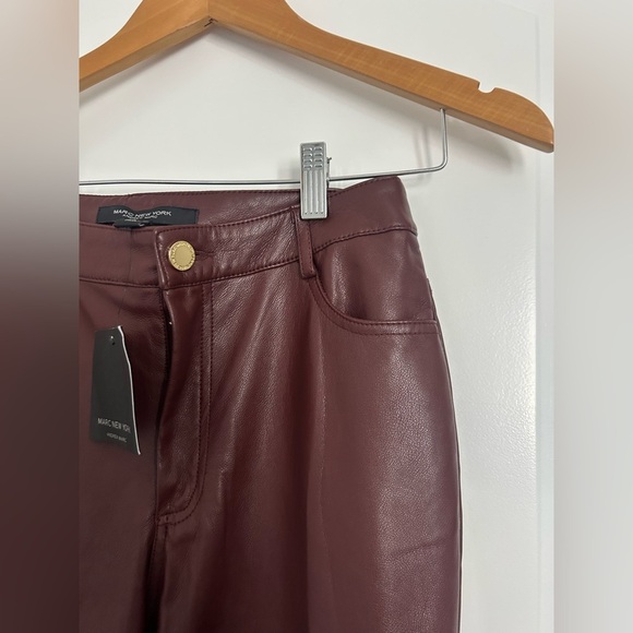 Marc New York | NWT Burgundy Faux Leather Pants size 2 - Picture 6 of 10